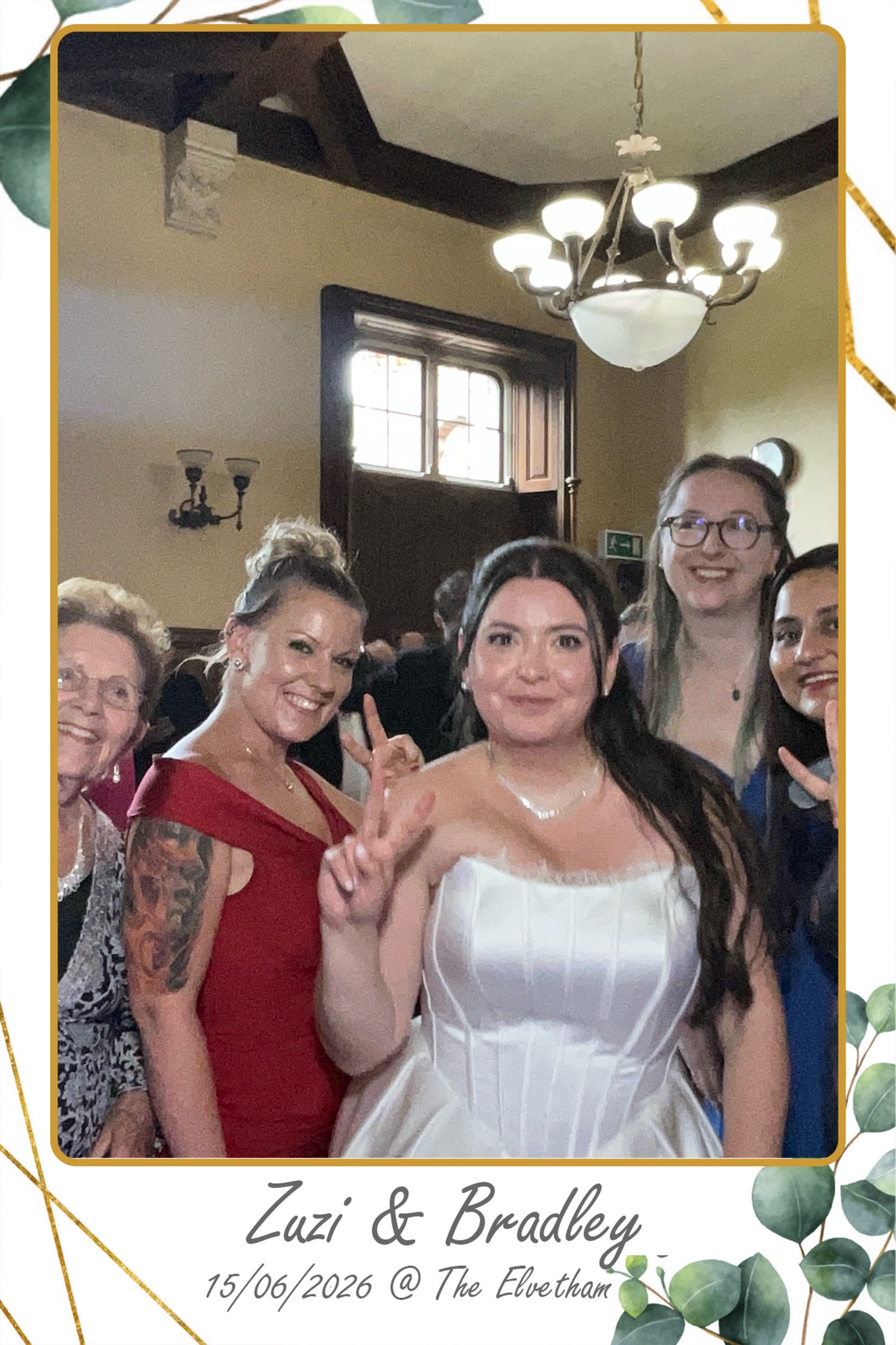 “Guests using Digital Selfie Pod at Zuzi and Bradley’s wedding by DJ&SAX DJ‑V”